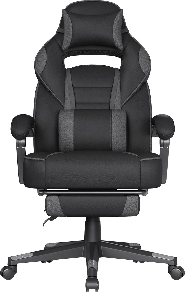 Songmics OBG073BH20 Gaming Bureaustoel - 150kg - Inktzwart-leigrijs