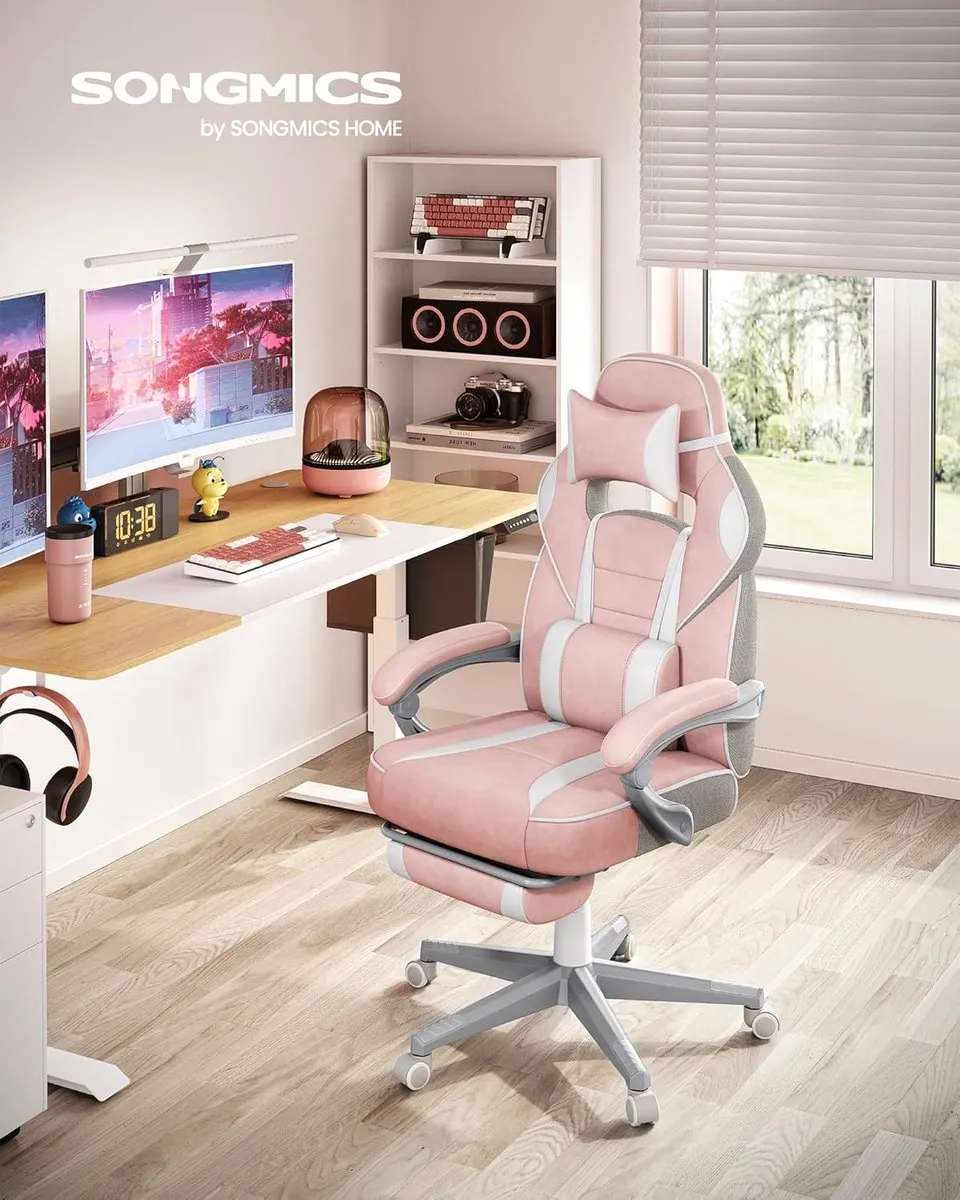 Songmics Gamingstoel - Roze - 150 kg