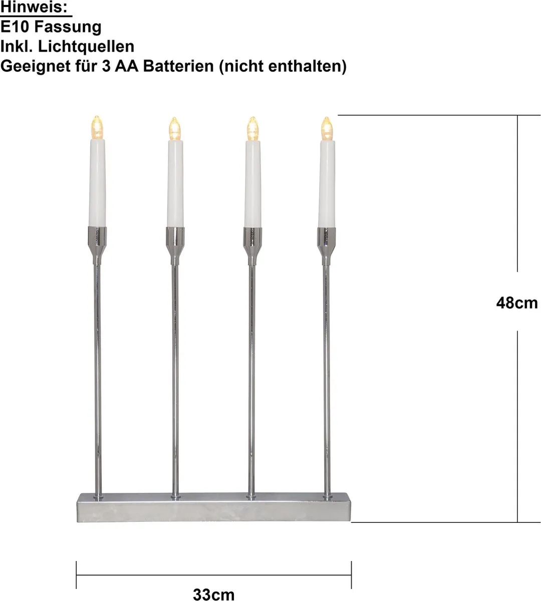 Star Trading Lottie Adventskroonluchter 4-armig - Chroom