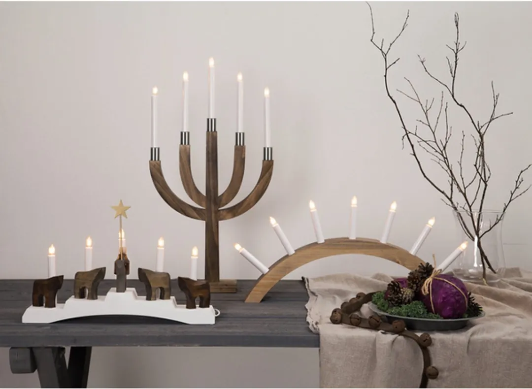 Star Trading Lottie Adventskroonluchter 4-armig - Chroom