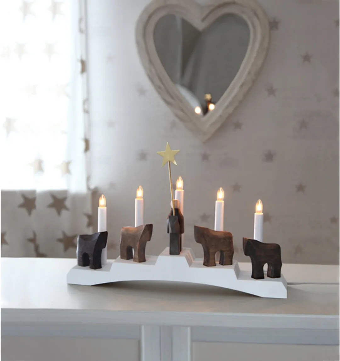 Star Trading Lottie Adventskroonluchter 4-armig - Chroom