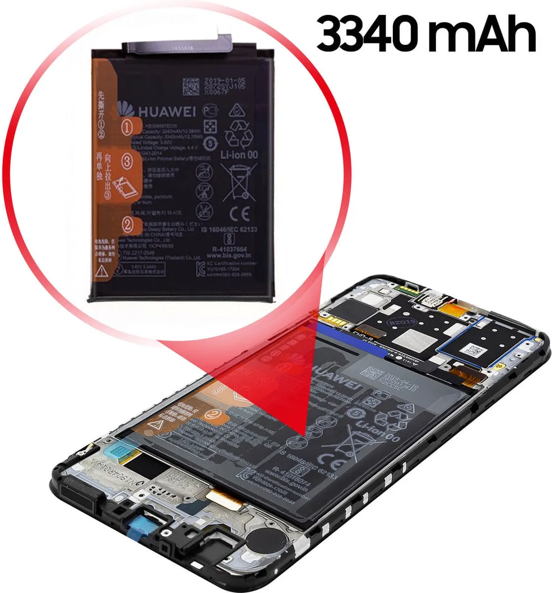 Huawei P30 Lite LCD Touchscreen - Wit