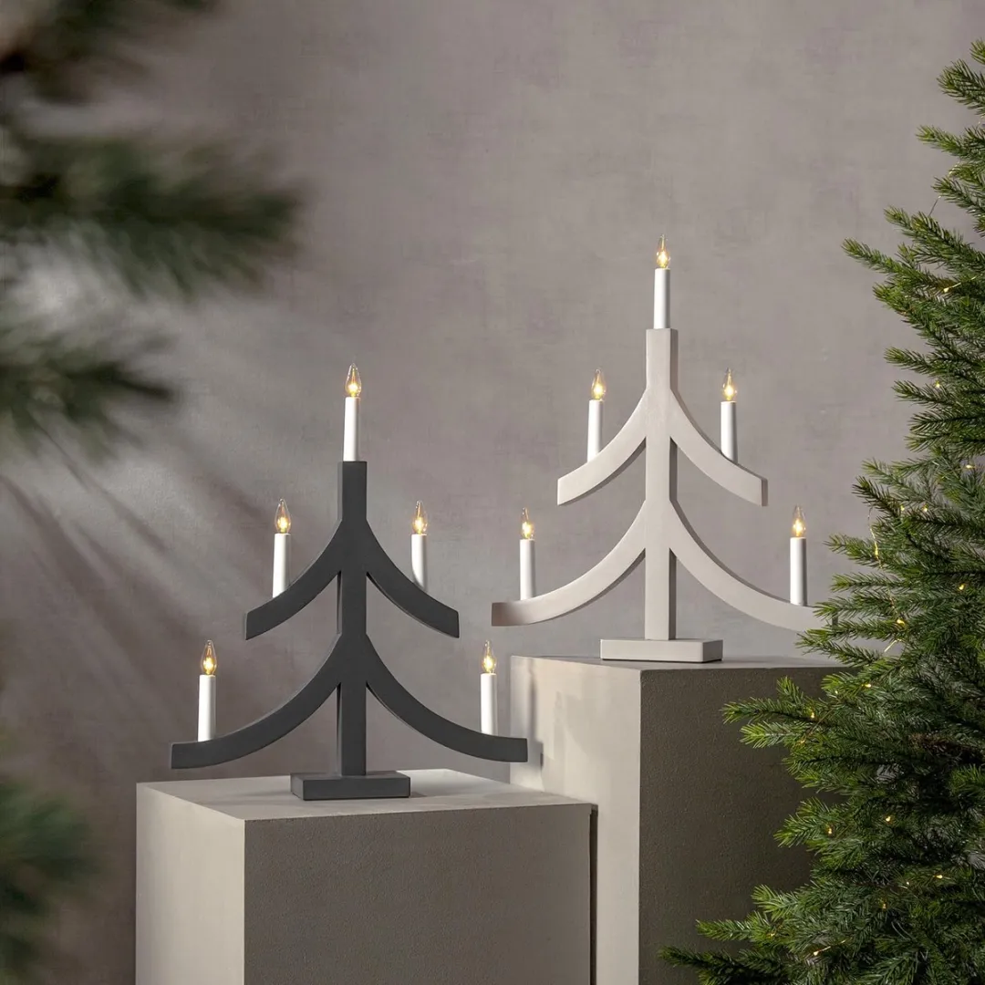 Star Trading Pagod Kandelaar 5-vlam - 47.5cm Antraciet