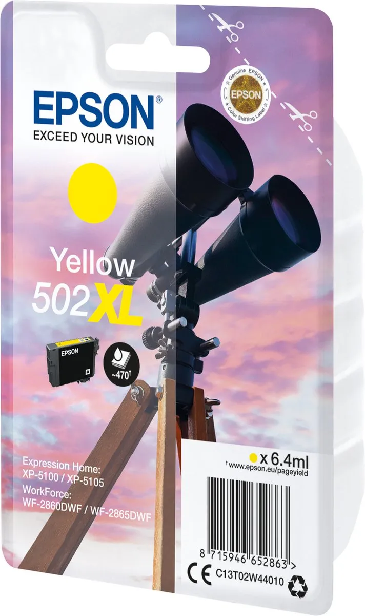 Epson Original Geel C13T02W44020 Inktcartridge - 470 pagina's