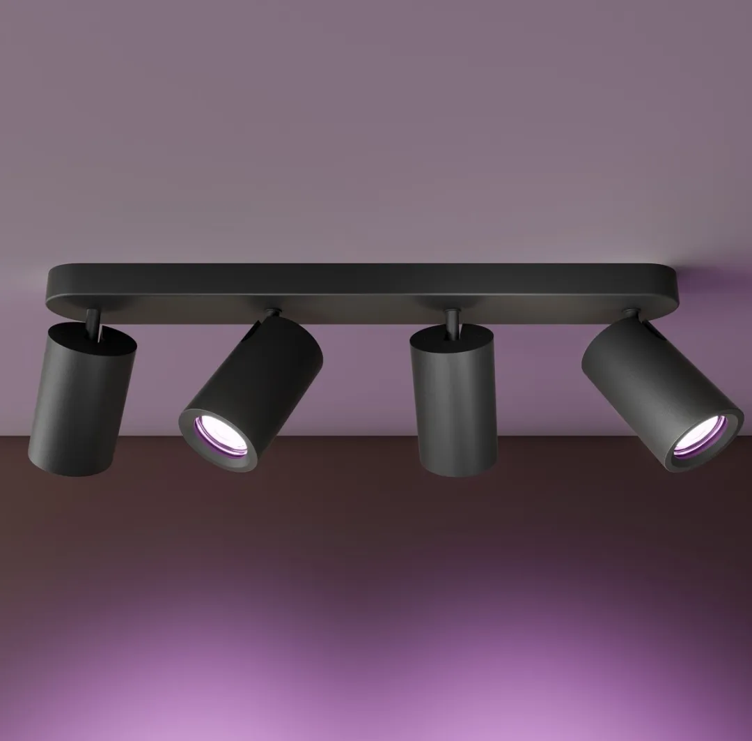 Ledvion SMART LED Plafondspot 4x4.9W RGB+CCT - Zwart