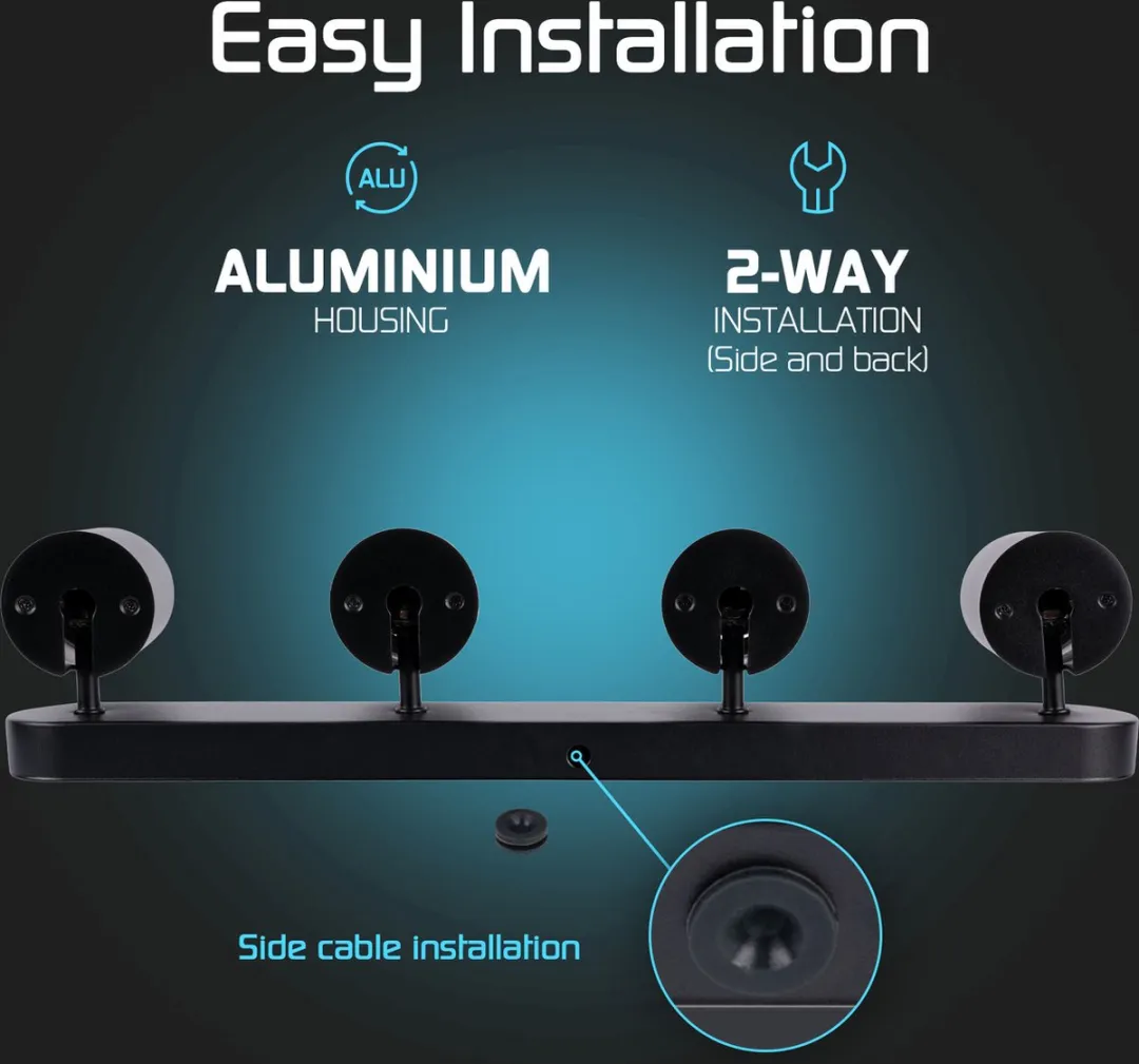 Ledvion SMART LED Plafondspot 4x4.9W RGB+CCT - Zwart - afbeelding 6 van 6
