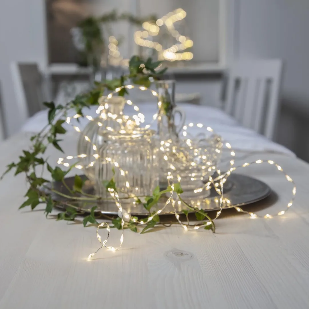 Star Trading Dew Drop Mold LED Verlichting - 2,25m - Zilver - Warm wit - 150 Stuks