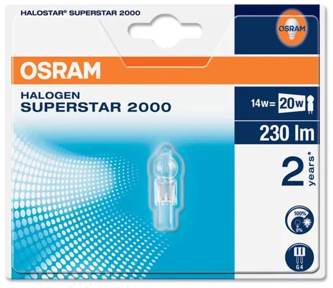 Osram G4 Halogeenlamp 12V 14W - Warm Wit 2900K