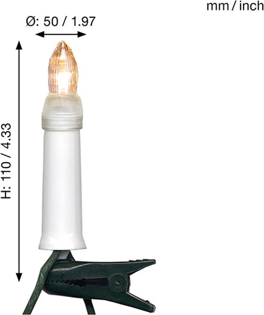 Star Trading Kerstboomkaarslichtketting Candle 16 Stuks - Wit