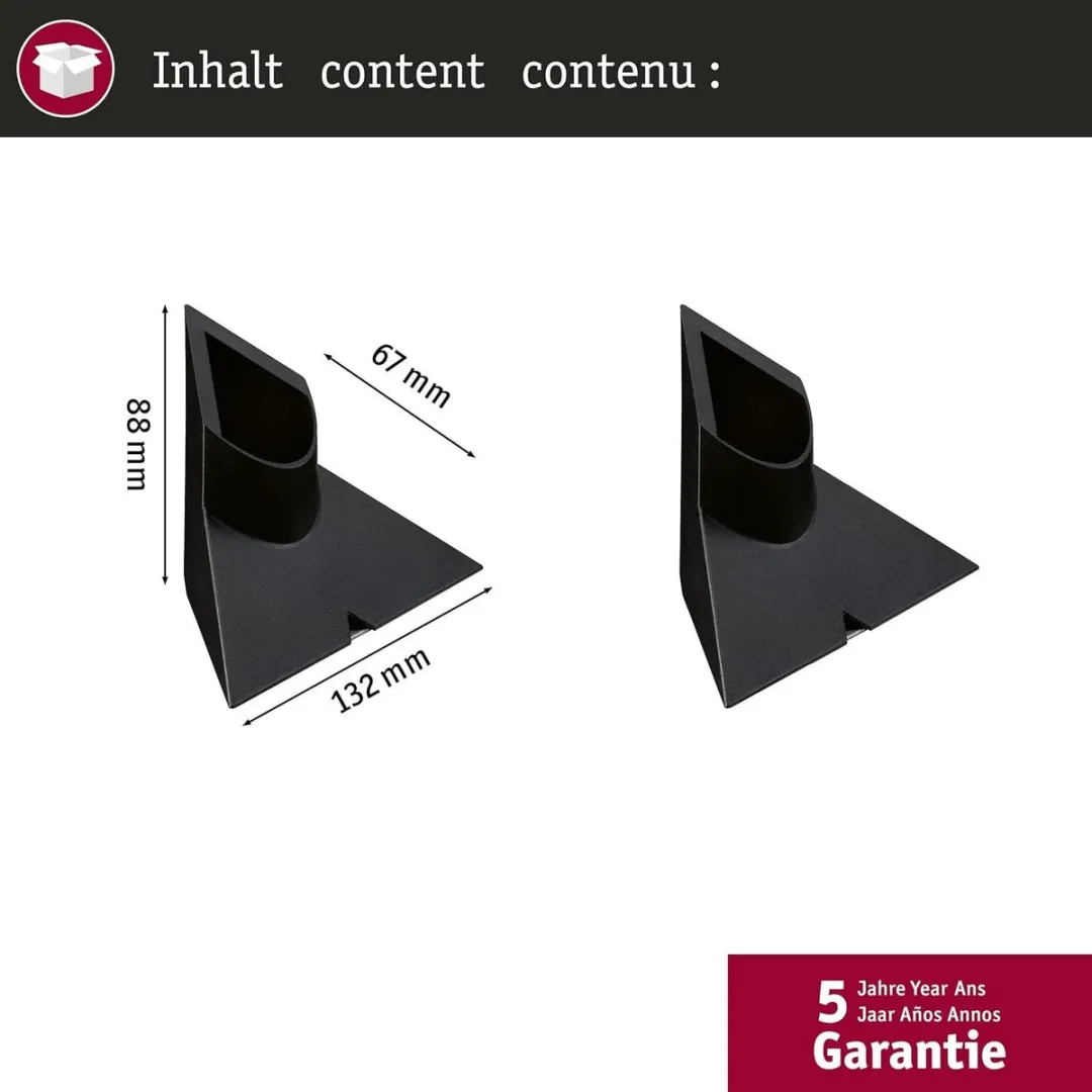 Paulmann Haltering 132x88x67mm - 2 Stuks - Zwart