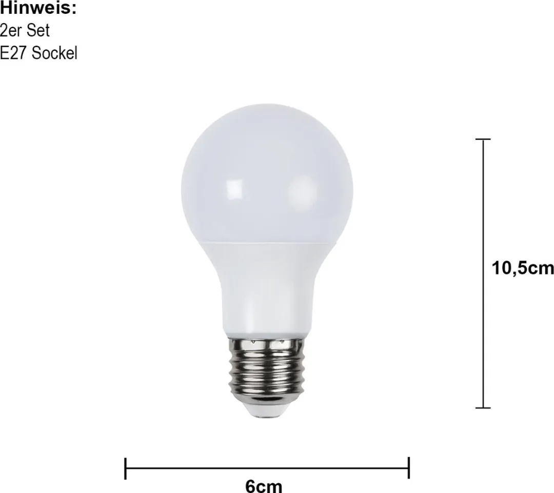 Star Trading Opaque Basic LED Lamp 2-pak - 6,5W 470lm Warm Wit