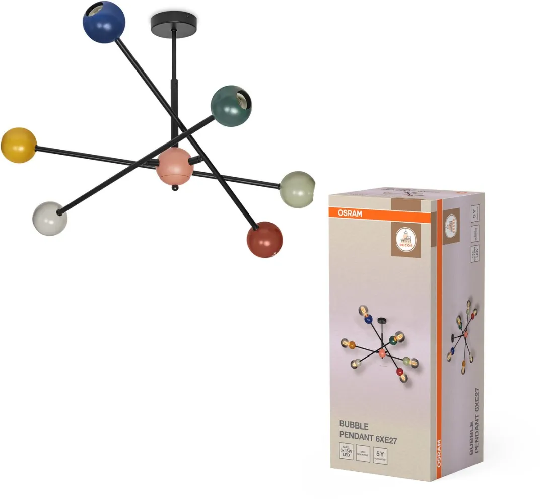 Osram Decor Bubble Hanglamp - 6x E27 - Multicolor
