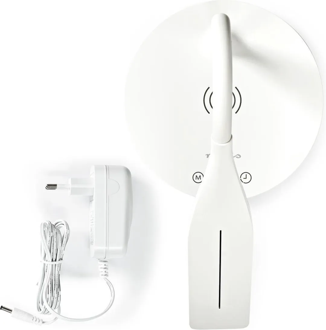 Nedis Bureaulamp Draadloze Oplader LED Touch Dimbaar Wit