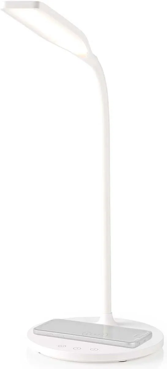 Nedis Bureaulamp Draadloze Oplader LED Touch Dimbaar Wit