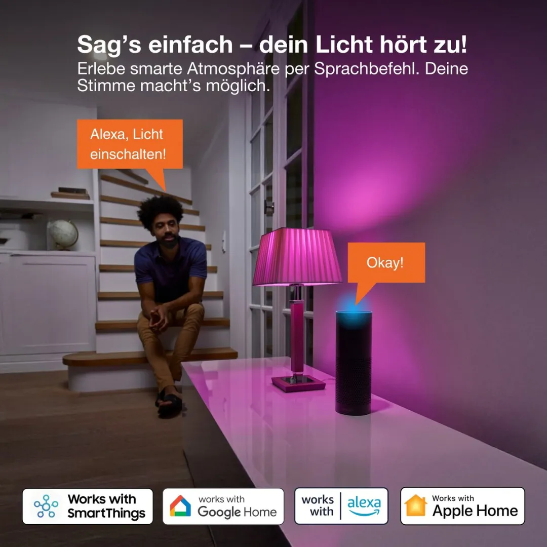 Osram SMART+ LED-lamp A75 E27 RGBW - 9,5W - Mat - 16M kleuren - afbeelding 6 van 6