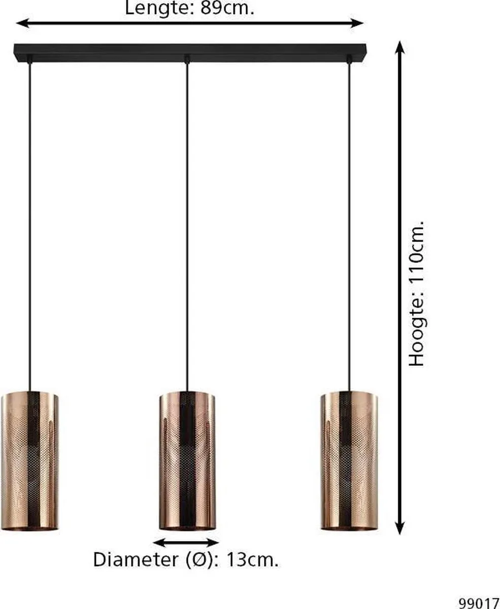 Eglo Tabiago Hanglamp E27 - 89cm - Zwart - afbeelding 6 van 6