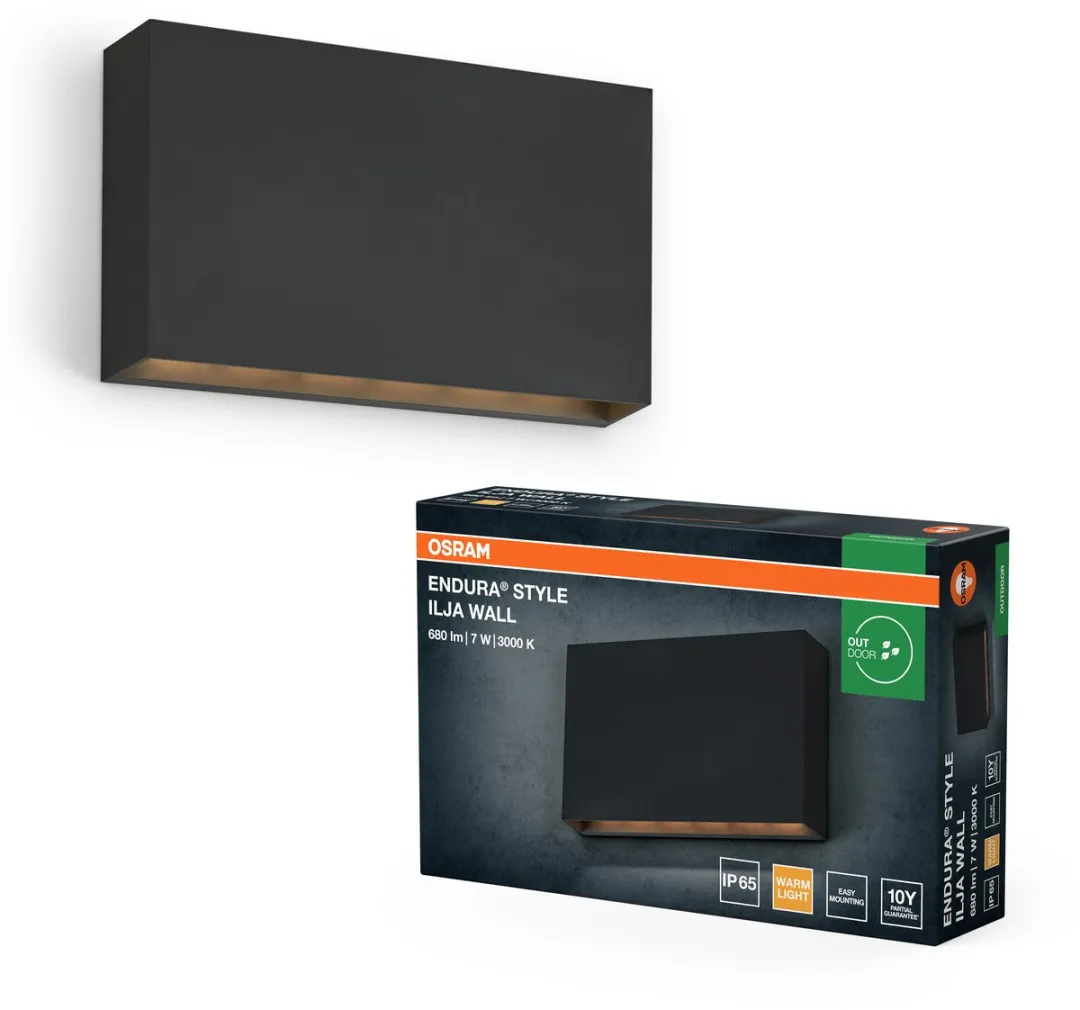 Osram Endura Style Ilja Wandlamp IP65 7W 330lm - Donkergrijs