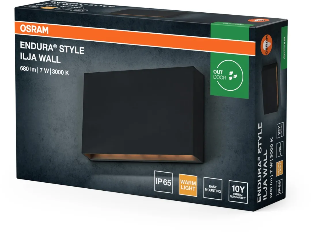 Osram Endura Style Ilja Wandlamp IP65 7W 330lm - Donkergrijs