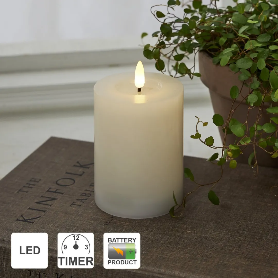 Star Trading LED Pilaarkaars Flamme Flow 12,5cm - Wit - afbeelding 4 van 6