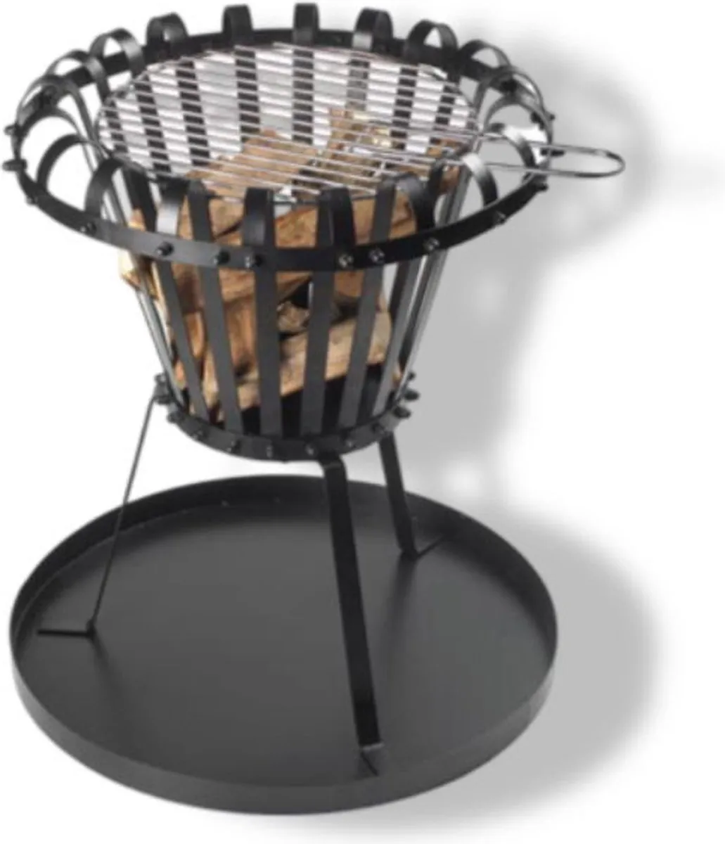 Perel Vuurkorf 53.5 x Ø50cm - Zwart