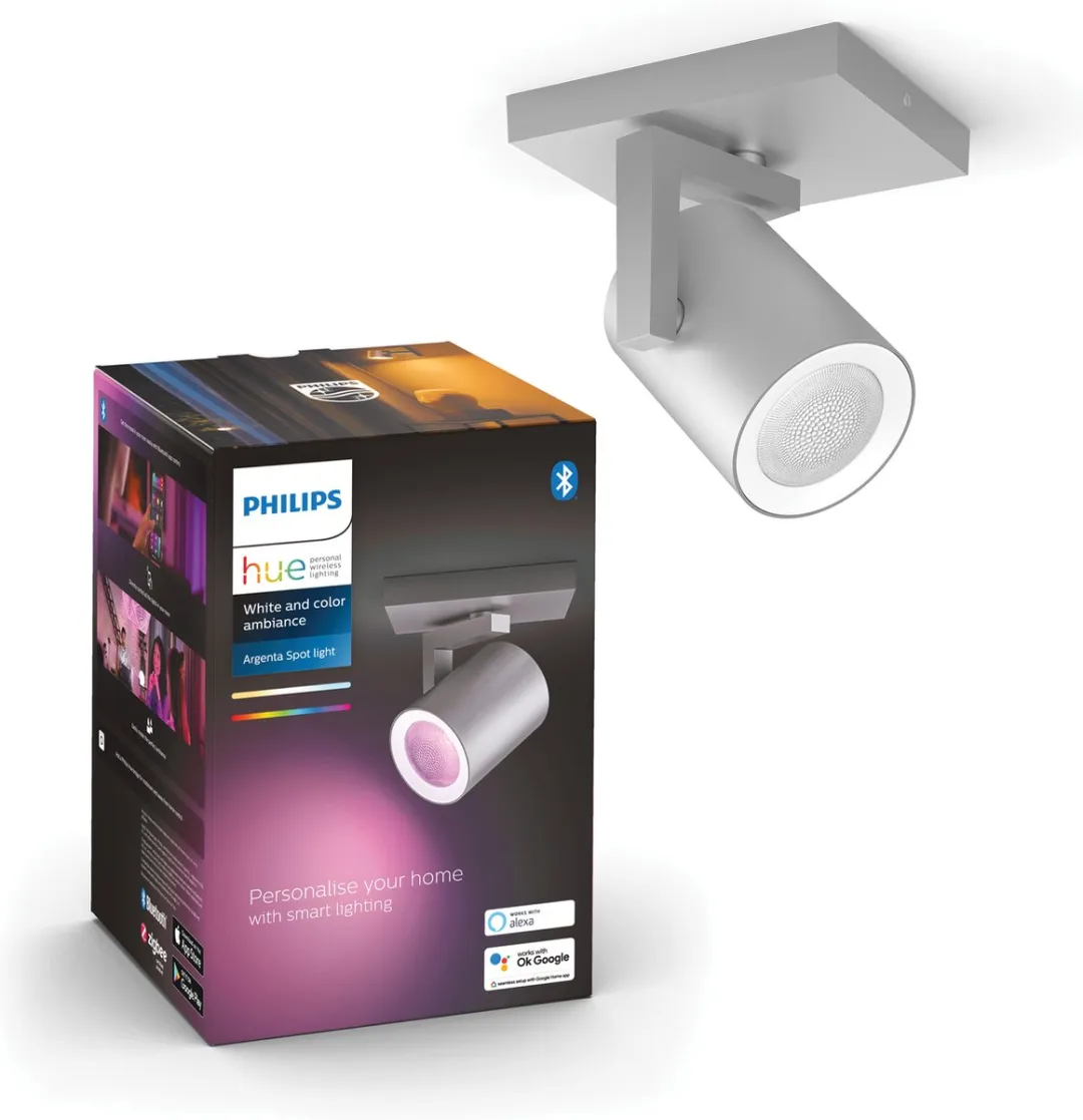 Philips Hue Argenta Opbouwspot GU10 RGBW - 5,7W - Zilver