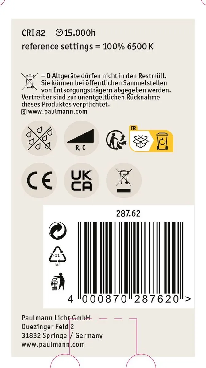 Paulmann Filament LED-gloeilamp E27 7,5W 806lm 6500K - Mat - afbeelding 6 van 6