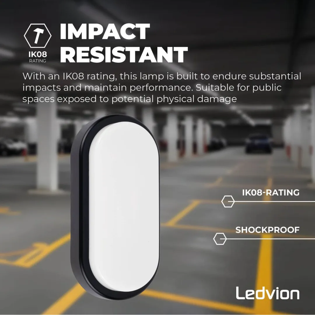 LEDVION Bulkhead Plafondlamp Badkamer 6.5W - Zwart