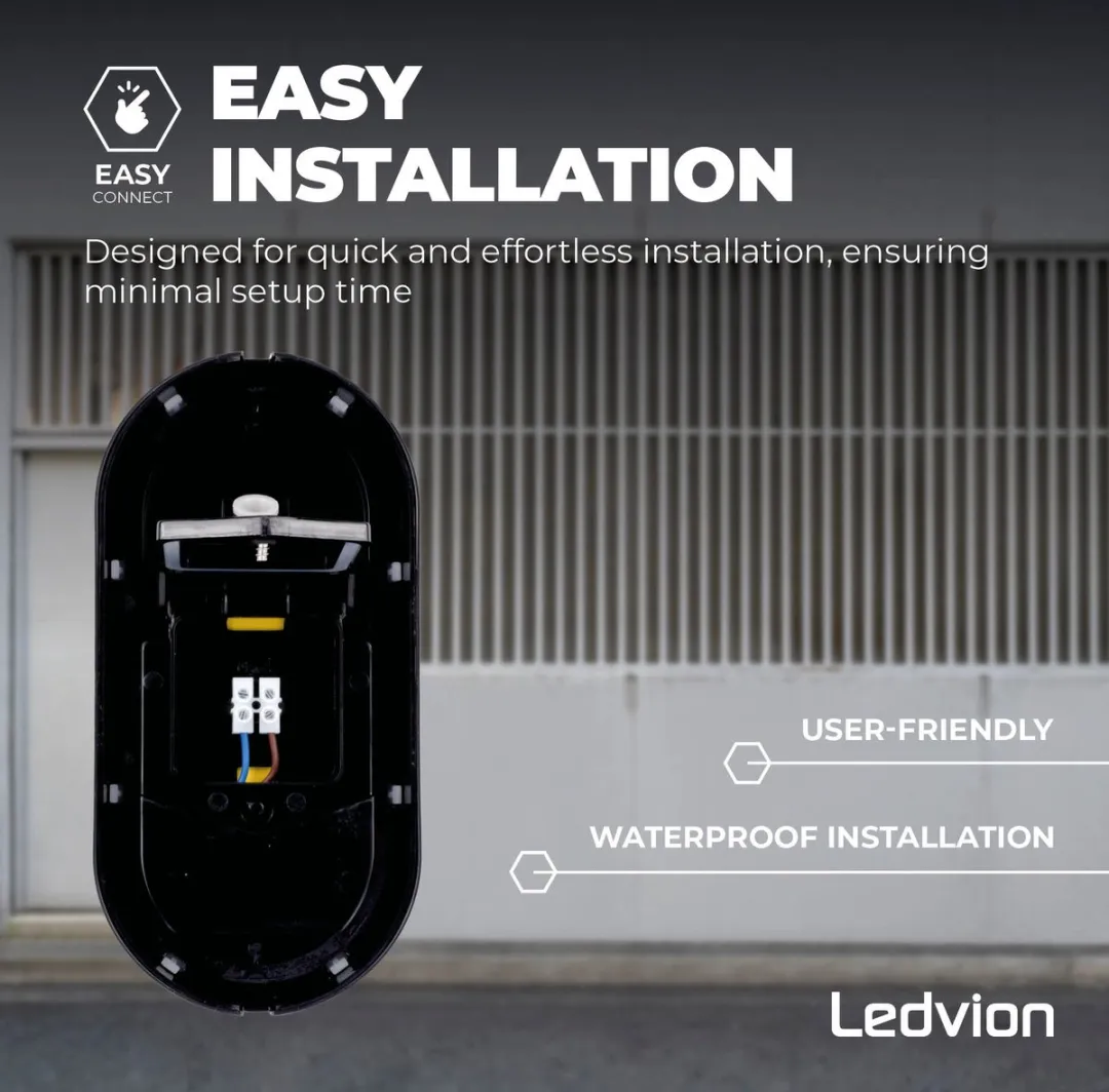 LEDVION Bulkhead Plafondlamp Badkamer 6.5W - Zwart