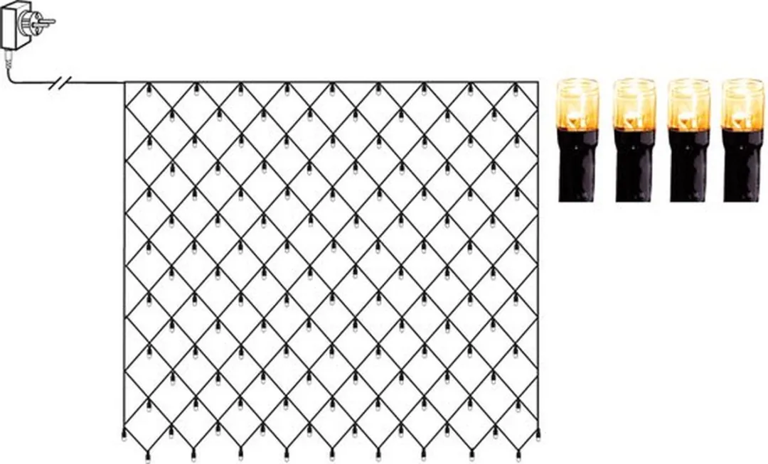 Star Trading LED-lichtnet Shigo Warm Wit 2x2m - 160 Stuks