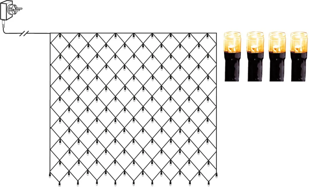 Star Trading LED-lichtnet Shigo Warm Wit 2x2m