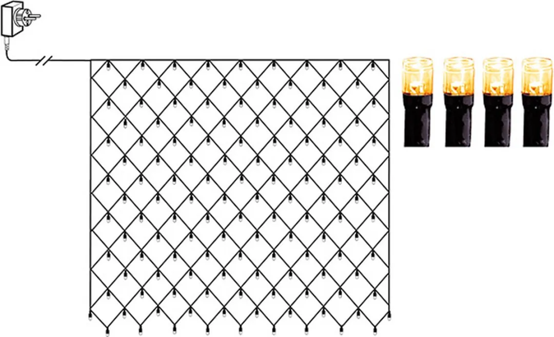 Star Trading LED-lichtnet Shigo Warm Wit 2x2m - 160 Stuks - afbeelding 6 van 6