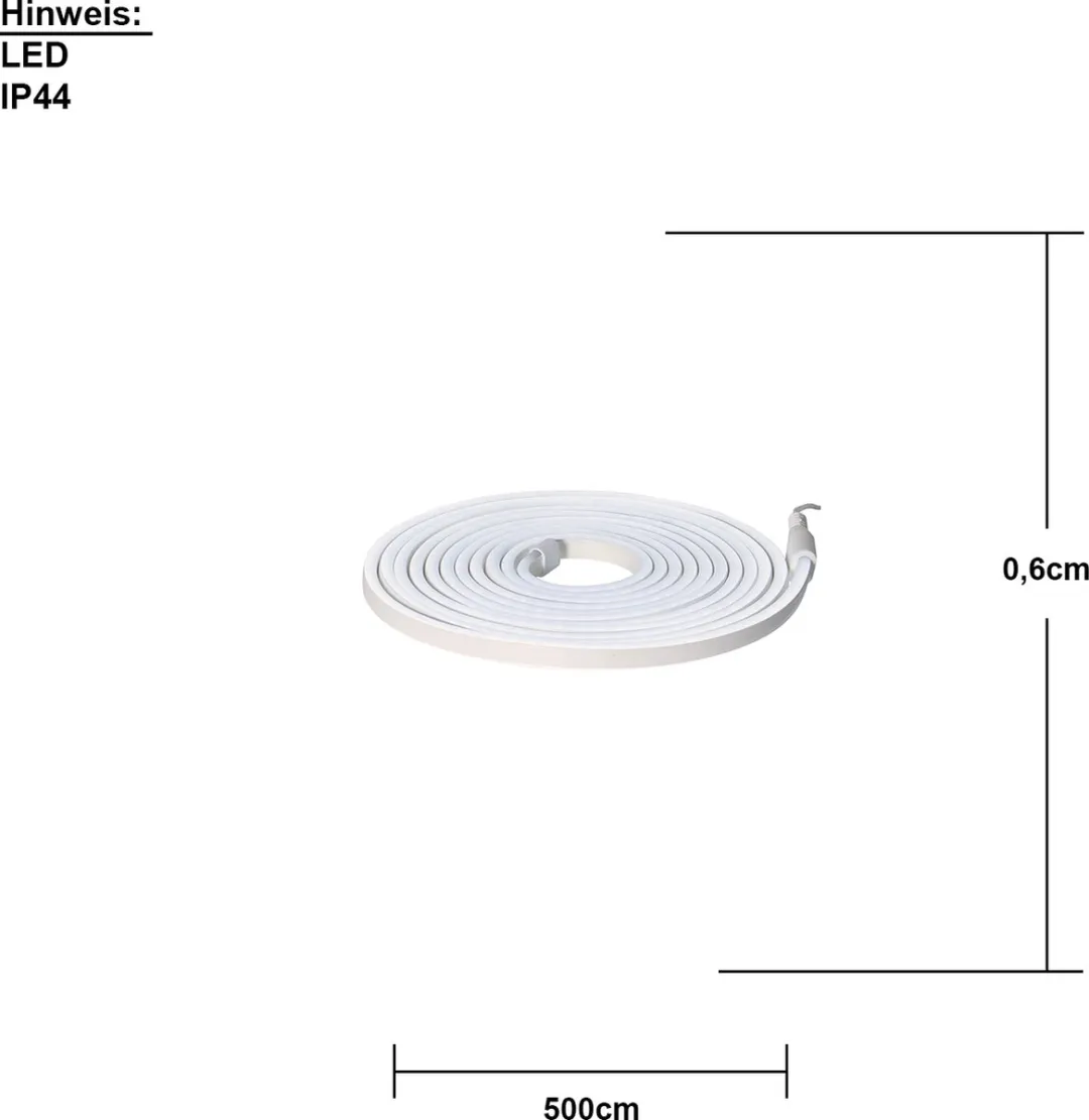 Star Trading Flat Neon LED Koordlamp 5m Neutraal Wit