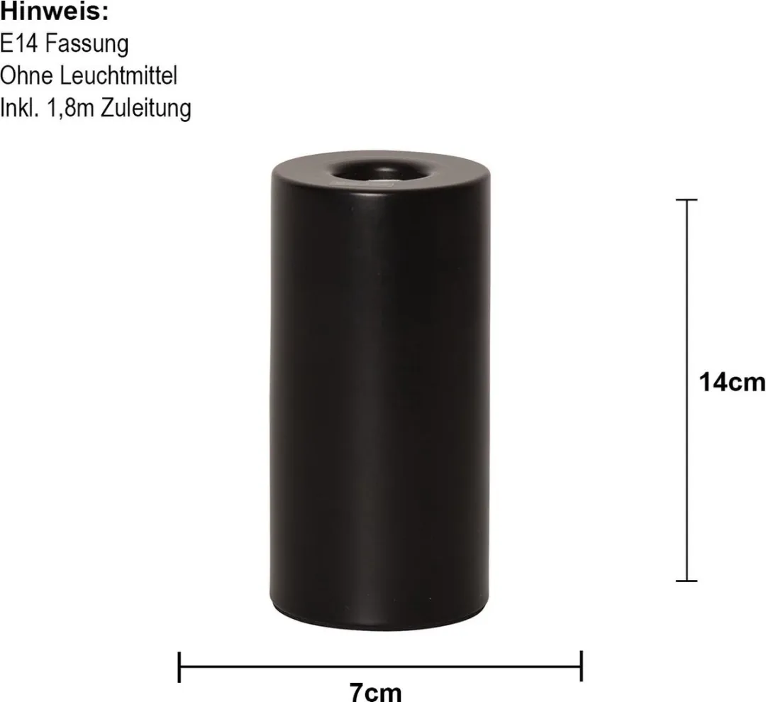 Star Trading E14 Tiny Fitting - 25W - 7cm - Mat Zwart