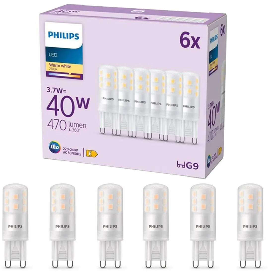Philips LED Capsule G9 Warmwit 3.7W - 6 Stuks