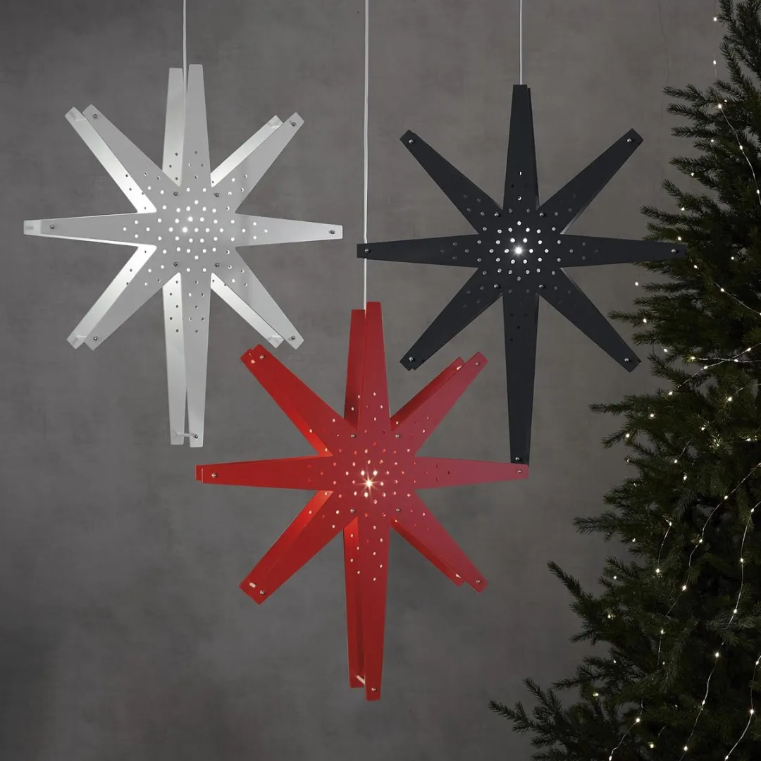 Star Trading Houten Ster Tall 70cm - Graphiet - 5W Warm Wit