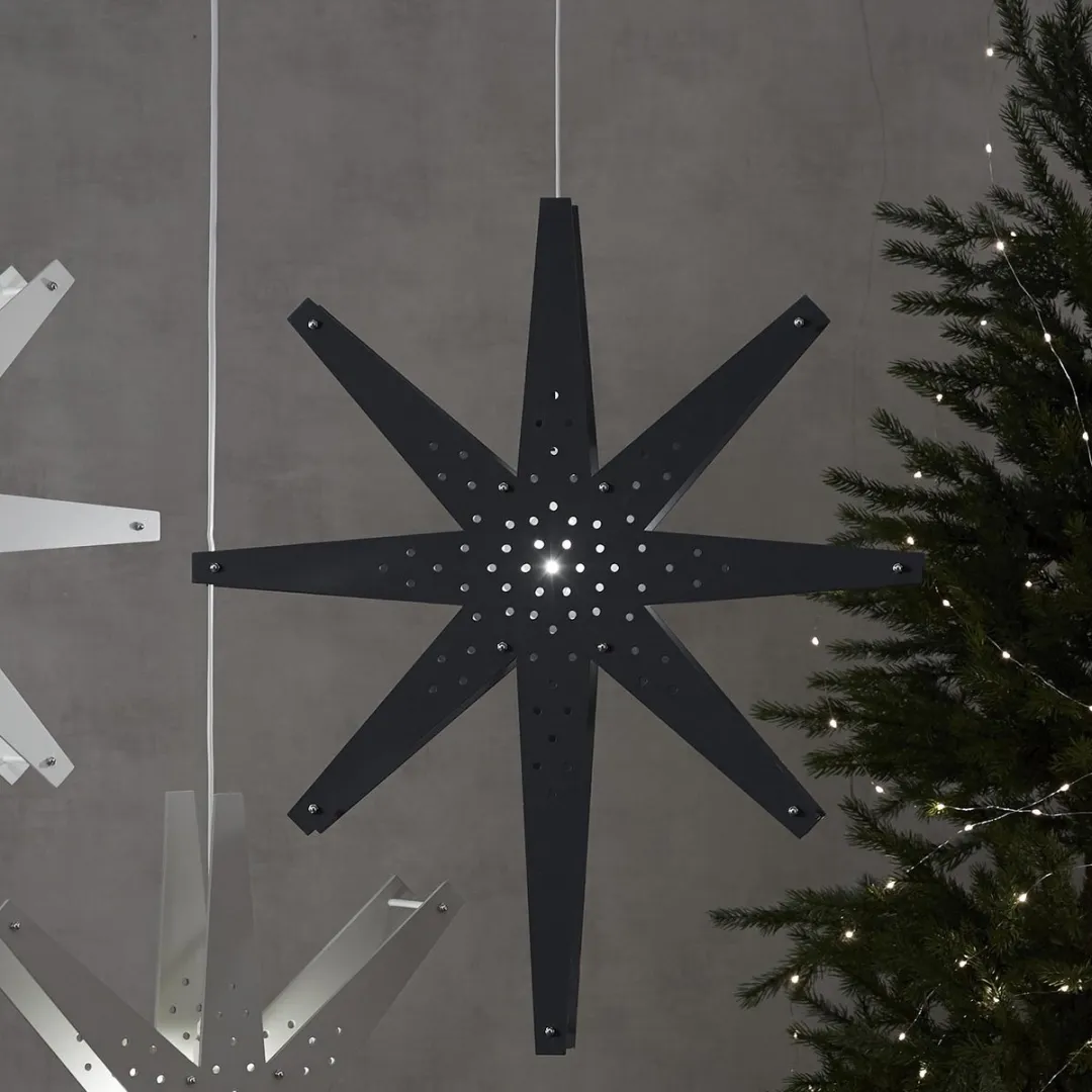 Star Trading Houten Ster Tall 70cm - Graphiet - 5W Warm Wit