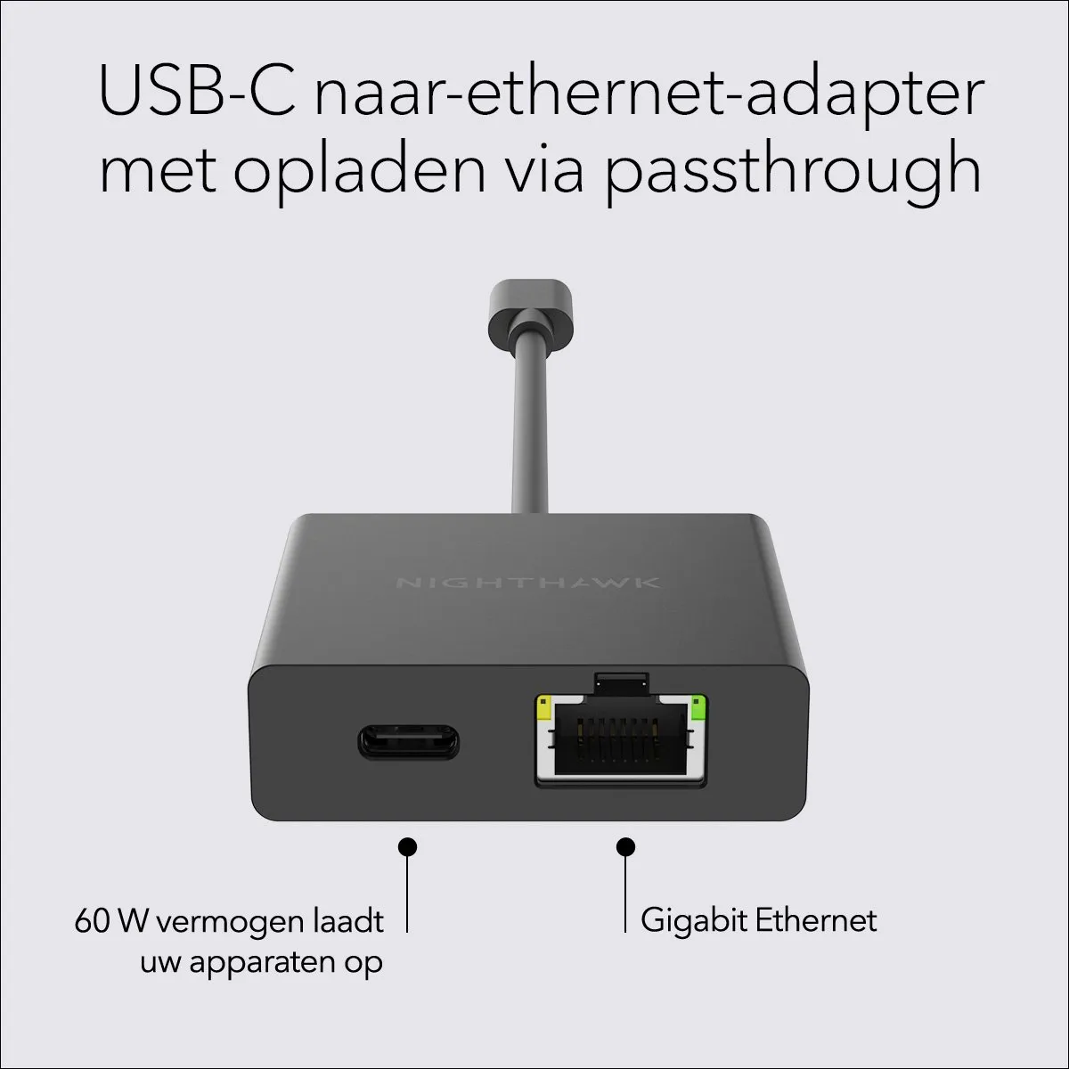 Netgear Nighthawk USB2ETH USB-C Ethernet Adapter - Zwart