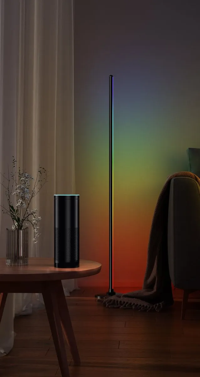 Deltaco Smart Home RGBIC Vloerlamp 18W - Zwart - afbeelding 6 van 6