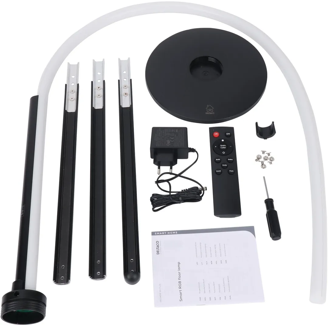 Deltaco Smart Home RGBIC Vloerlamp 18W - Zwart