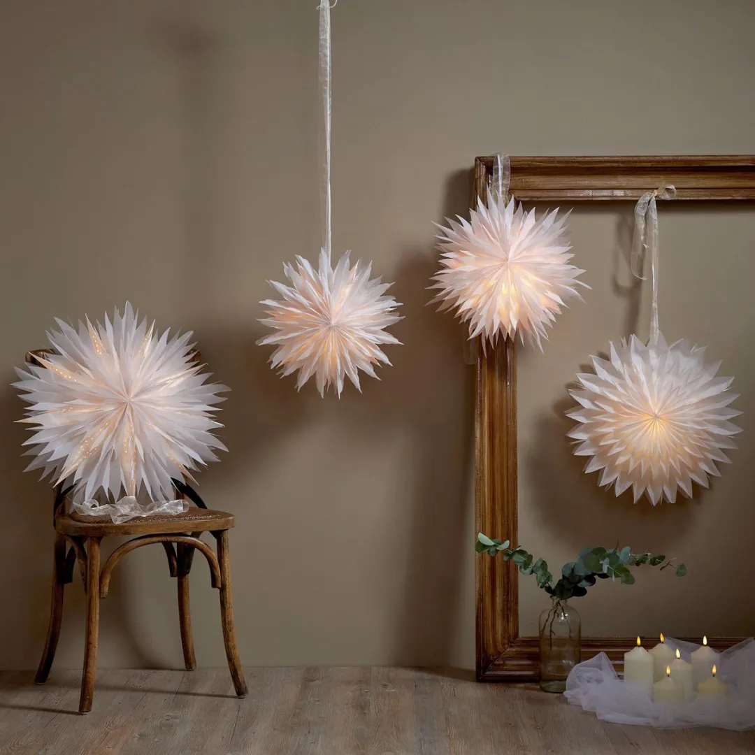 Star Trading Papieren Ster Kerstdecoratie 45cm - Wit - afbeelding 3 van 6