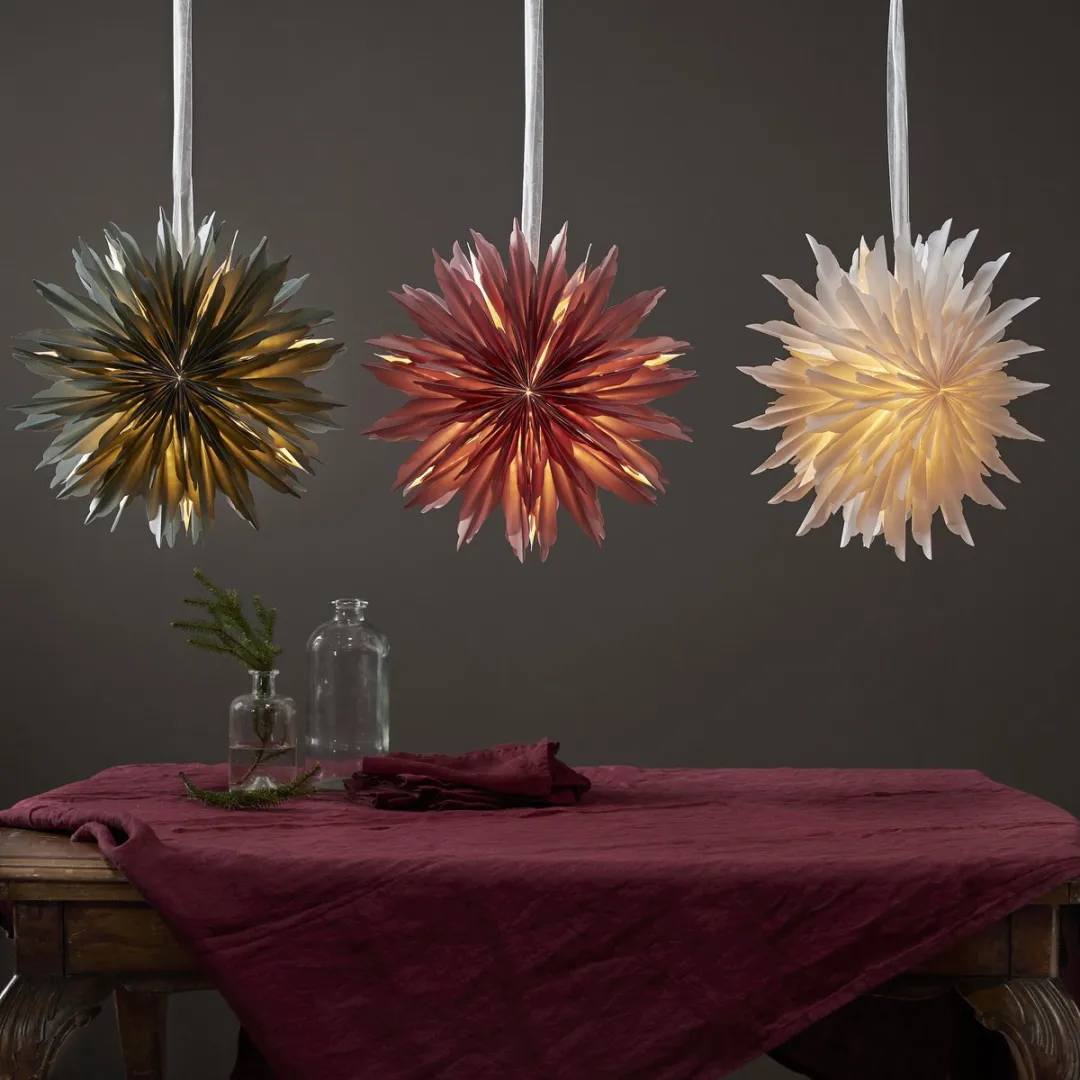 Star Trading Papieren Ster Kerstdecoratie 45cm - Wit - afbeelding 4 van 6