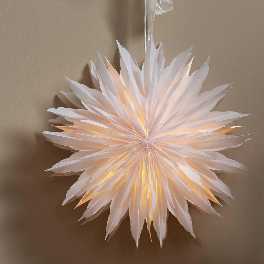 Star Trading Papieren Ster Kerstdecoratie 45cm - Wit - afbeelding 5 van 6