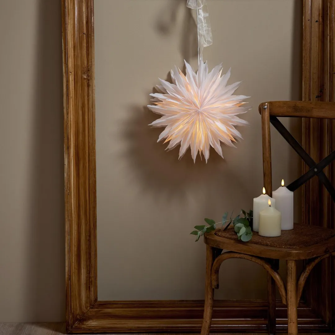 Star Trading Papieren Ster Kerstdecoratie 45cm - Wit - afbeelding 6 van 6