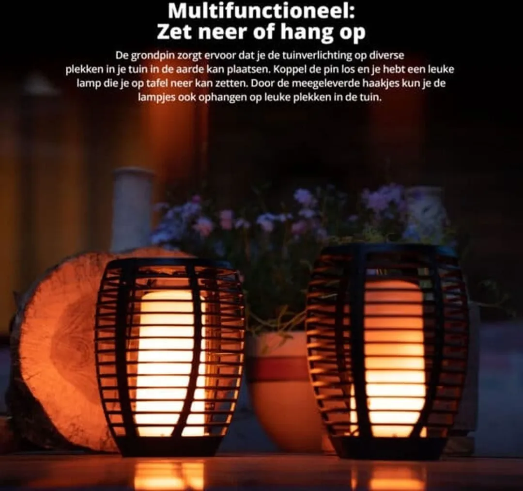 FlinQ Torch Solar Tuinfakkels - 2 Stuks - Zwart - afbeelding 6 van 6