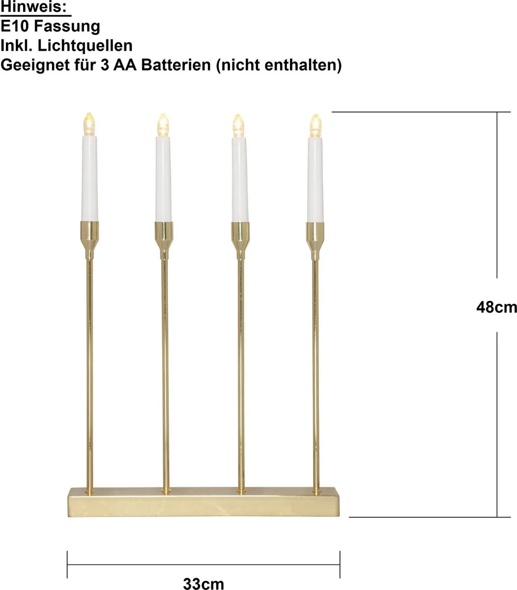 Star Trading Lottie Adventskroonluchter 4-armig - Messingkleur