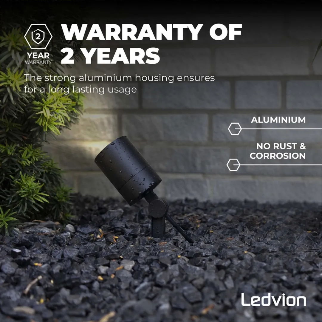 LEDVION 9x LED Spotlight GU10 5W - Zwart
