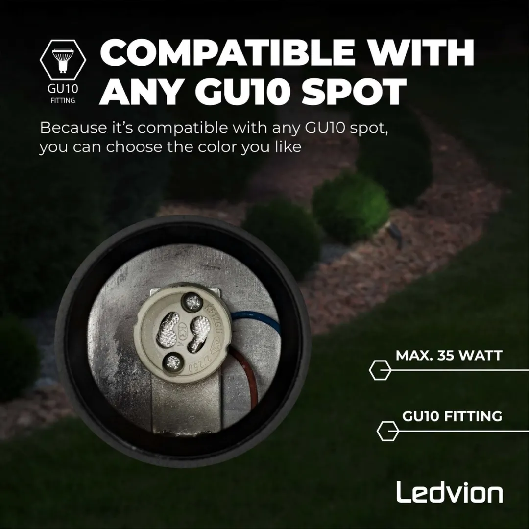LEDVION 9x LED Spotlight GU10 5W - Zwart