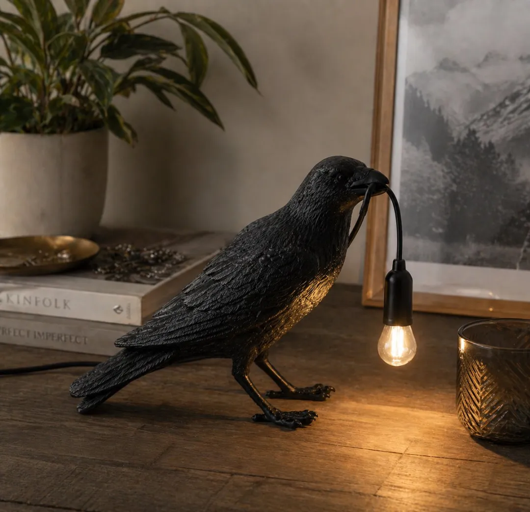 RedParrot Kraai Design Tafellamp - 1000W - Zwart