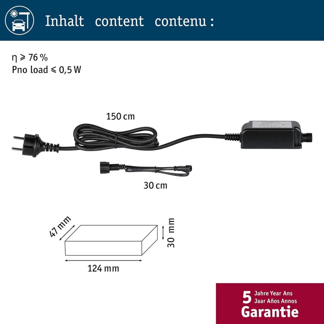Paulmann 94579 Voedingsadapter - Zwart