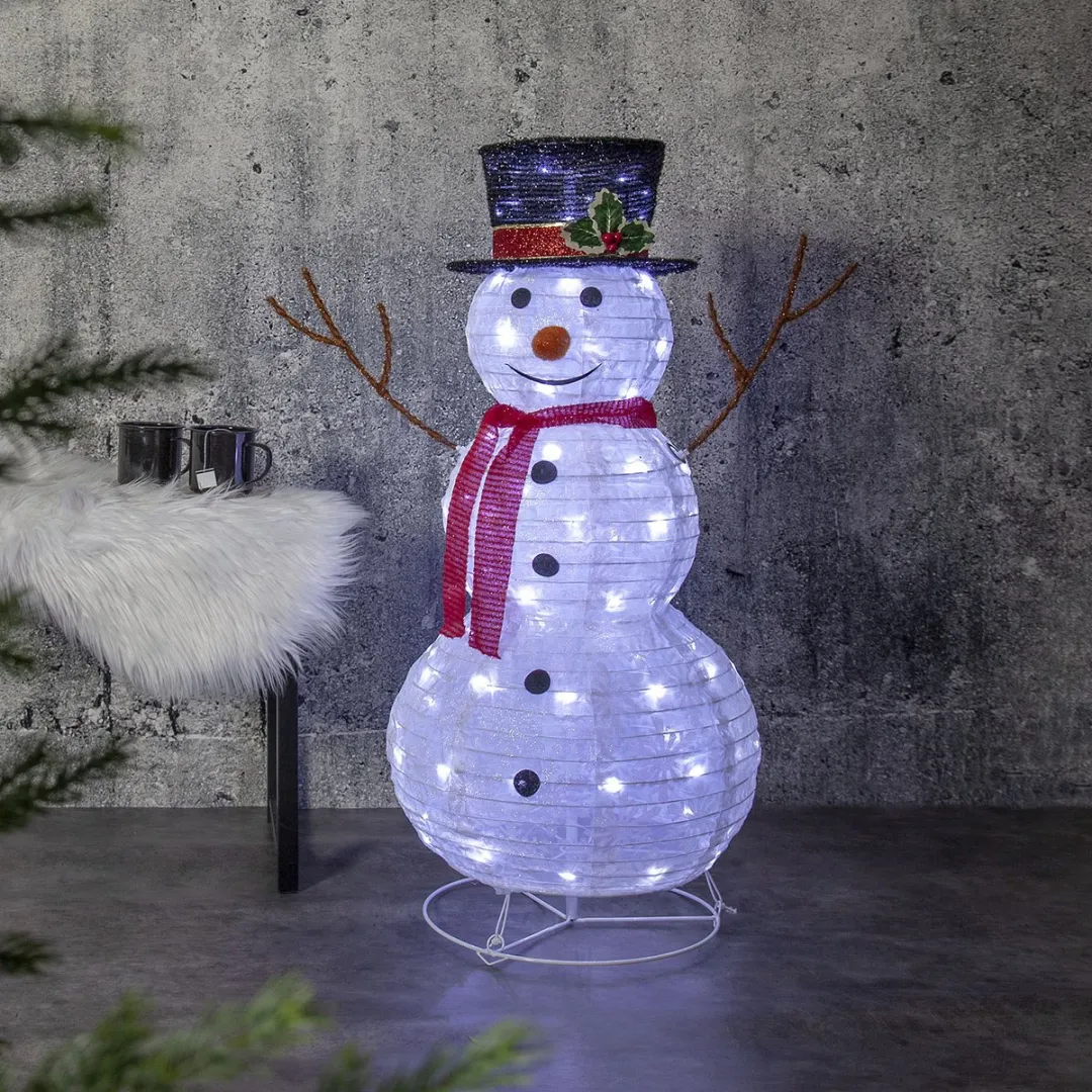 Star Trading Tecidy Sneeuwpop LED Buitenverlichting 90cm - Wit